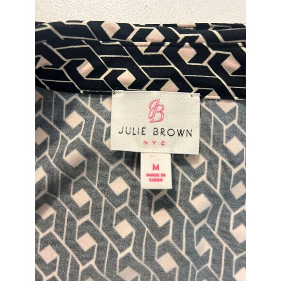 Julie Brown NYC Womens Geometric Print Wrap Dress 3/4 Sleeve Medium - Picture 4 of 5